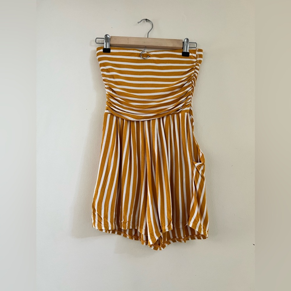 Yellow and White Stripped Romper